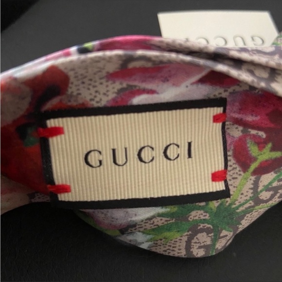 GUCCI Bloom Floral Print Silk Headband - Picture 2 of 2